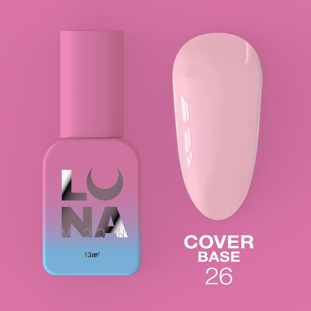Lunamoon Cover Base 13ml #26 - Podkladová báze na gel lak