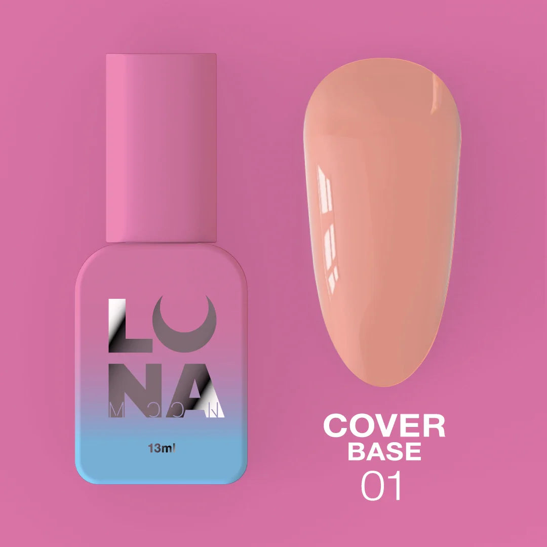 Lunamoon Cover Base 13ml #1 - Podkladová báze na gel lak