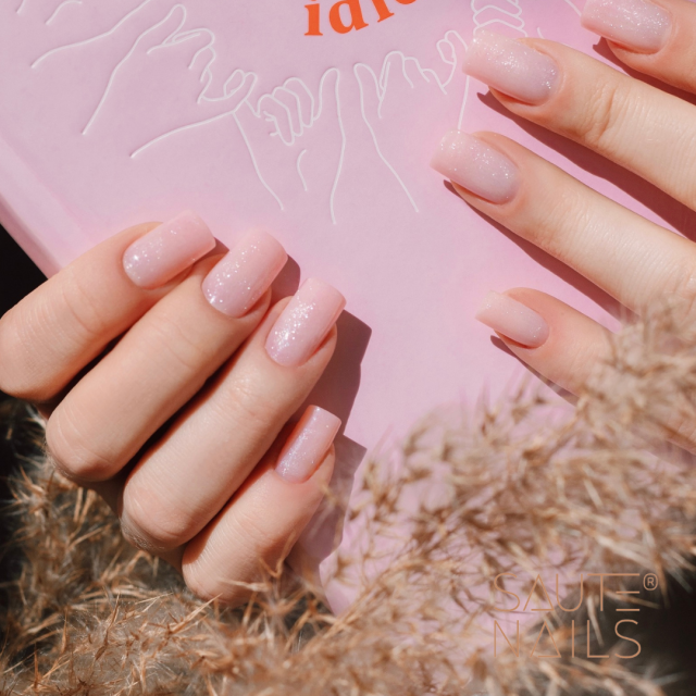Stavební gely One Touch Glitter Pink 30g